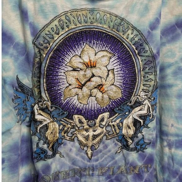 Vintage 1990 Robert Plant Led Zeppelin Tie Dye T Shirt Medium - Picture 3 of 6